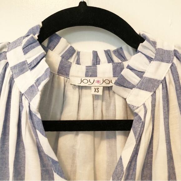 Joy Joy Blue and White Striped Lightweight Mini Dress - Picture 3 of 5